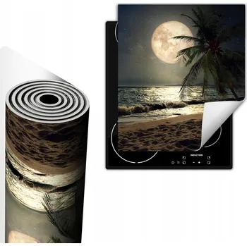 Obraz OCHRANNÁ PODLOŽKA POD SPORÁK SKLÁDACÍ 45x52 cm Pláž v noci