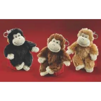 plyšák RUSS Opička plyšová přívěšek tmavě hnědá