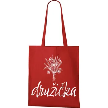 DOBRÝ TRIKO Bavlněná taška s potiskem Družička kytice Barva: Červená