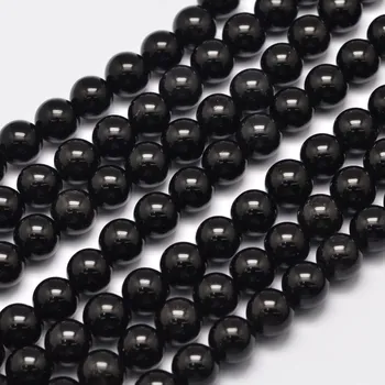 Dětské navlékací korálky Obsidián černý 6 mm (návlek 60 - 62 korálků)