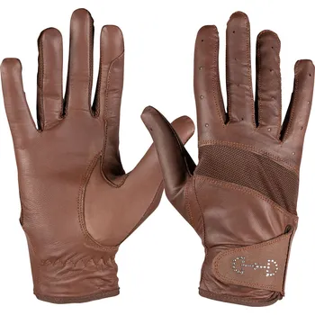 Horze Dámské jezdecké kožené letní rukavice Barva: Hnědá, Velikost: L