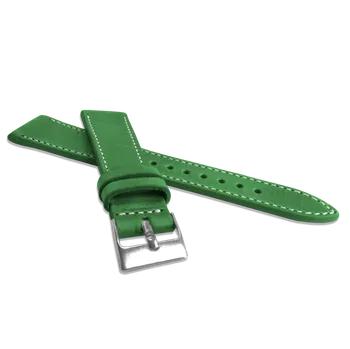 Řemínek na hodinky Přírodně barvený zelený řemínek LAVVU NATURE z kůže Top Grain LSSUG20 SKLAD (řemínek, pásek na hodinky)