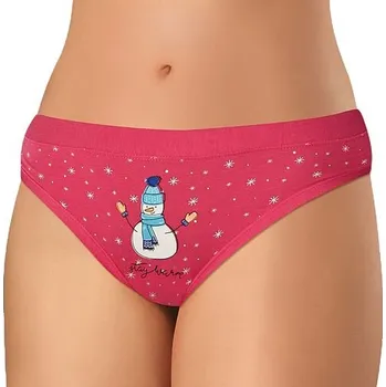 Kalhotky Kalhotky dámské Andrie vánoční PS 1050 sněhulák růžové Barva: růžová, Velikost: XL