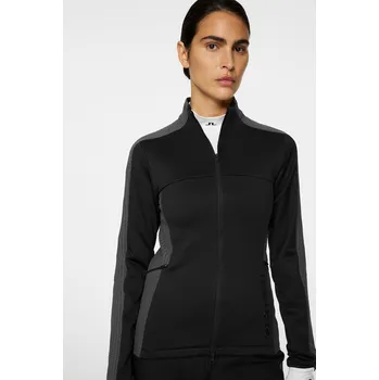 Dámský svetr J. LINDEBERG NINA HYBRID MID LAYER WOMAN BLACK Velikost: XL