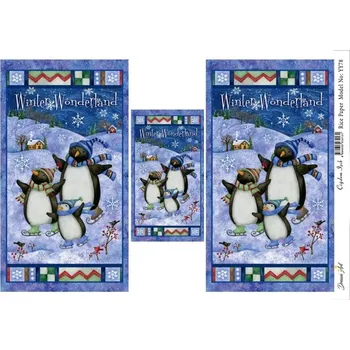 Umělecký papír Cadence Rýžový papír Cadence, A4 - Tučňáci přejí veselé Vánoce