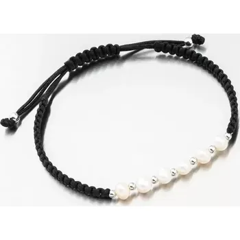 Oblečení a móda Náramek stříbro 925 perly provázkový BST-14550 délka 22 cm