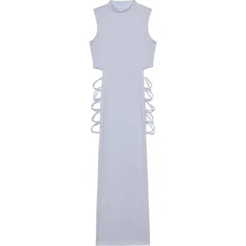 Dámské šaty Večerní šaty s vázáním na bocích Barva: Bílá, Velikost: M