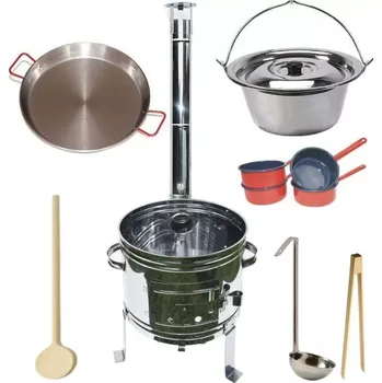 kotlíky Kotlíkový set Párty Echo 2 v 1 nerez 0,8 LUX 31 cm FULL (gulášová souprava pro zahradní párty)