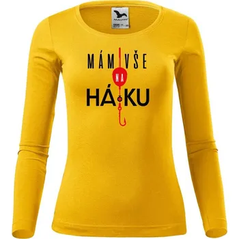 Dámské oblečení DOBRÝ TRIKO Dámské bavlněné triko Mám vše na háčku Velikost: L, Barva: Žlutá