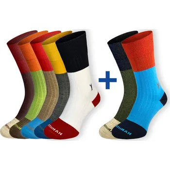 Pánské ponožky Northman Merino ponožky Trojan 5+2 Velikost: 36-38 Mix Barev Společenské Merino Ponožky (Sada)