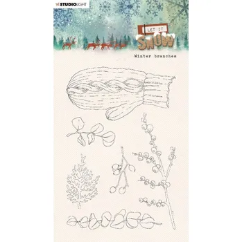 Razítko Studio Light Gelová razítka Studio Light "Let it Snow", 6 ks - Větvičky