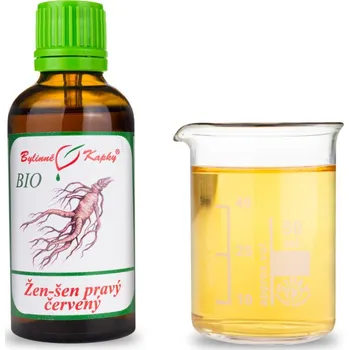 Doplněk stravy Bylinné kapky s.r.o. Žen-šen (žen šen, ženšen) pravý červený BIO - bylinné kapky (tinktura) 50 ml