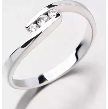 Šperk Dámský prsten bílé zlato 585/1000 zirkon DZ2072B velikost 58