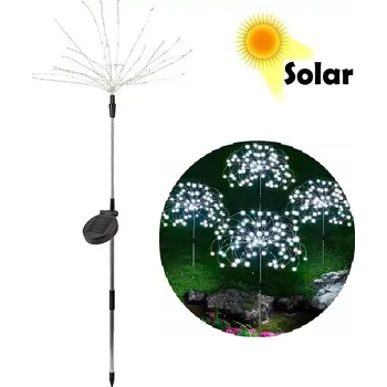 Venkovní osvětlení Solar Z121, Zahradní solární světlo zapichovací 120x LED set 2 kusů čistá bílá (Solární LED světlo set 2 kusy)