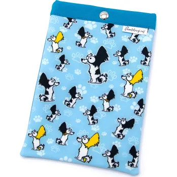 Pamlskový Ráj Obal na očkovací průkaz psa – papillon Barva: tyrkysová