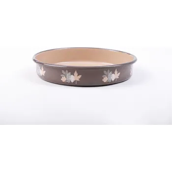 Poklice Metalac Lístky (šedé), kulatý pekáč bez poklice 28 cm, 3,44 l