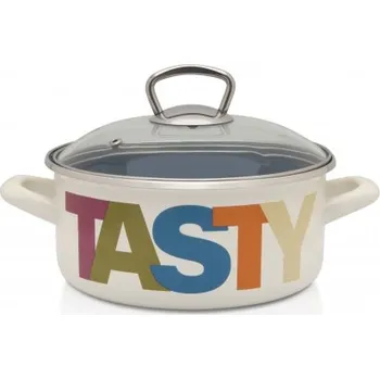 Hrnec Metalac Juicy_Tasty, mělký smaltovaný kastrol Standard s poklicí 24 cm, 4,75 l