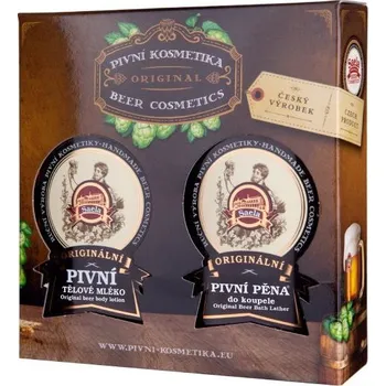 Kosmetická sada Dárková sada 500 ml - Pivní tělové mléko a Pivní pěna
