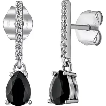 Náušnice Stříbrné náušnice visací Steffi s přírodním safírem a Brilliance Zirconia JJJ1993ESB