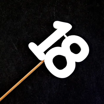 Dortová svíčka Zápich dřevěný, ČÍSLO 18, 1ks