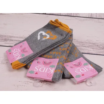 CNB BERLIN sada 3 párů ponožky DE 54296 šedé s hořčicovou 3 páry velikosti ponožek: 23-25 (EUR vel. 35-38)