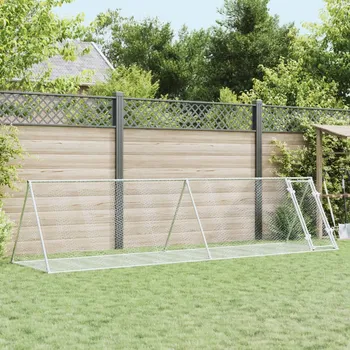 Králíkárna stříbrná 400 x 105 x 91 cm pozinkovaná ocel Stříbrná 3281531