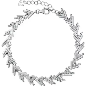 Náramek Dámský stříbrný náramek Arrow zdobený Brilliance Zirconia JJJ0754B