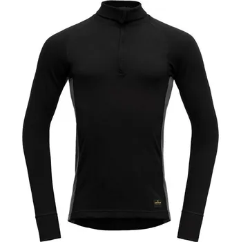 Pánské tričko Pánské tričko Devold Spirit Shirt Zip Neck Black L