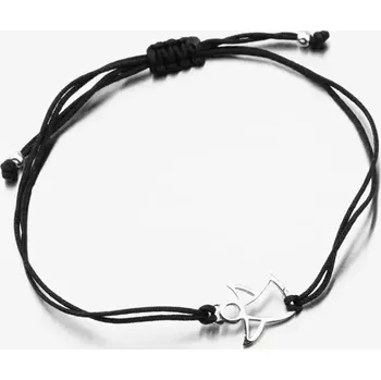Náramek Náramek stříbro 925 provázkový s andělem BST-14717-B délka 18 cm