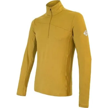 Sensor Merino Extreme pánské tričko s dlouhým rukávem a krátkým zipem, Mustard L