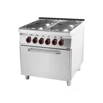 Sporák REDFOX Sporák elektrický se statickou elektrickou troubou GN 2/1 - 4x plotýnka 400 V | REDFOX - SPT 90/80 21 E