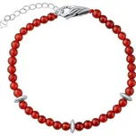 Červený náramek Milly se stříbrnými korálky a přírodním červeným Onyxem JJJ0399BTOXR