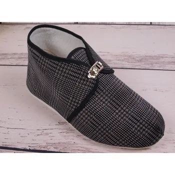 Pánské pantofle české bačkory papuče BOKAP 073 důchodky vyšší s přezkou s drobným vzorem velikost: 46