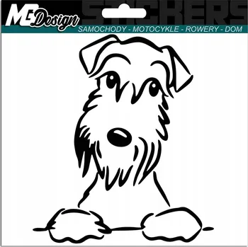 Samolepicí dekorace na vozidlo NÁLEPKA na auto PES TERIÉR 13x15 cm