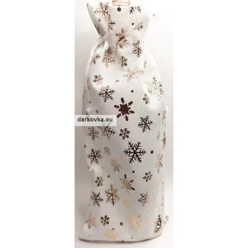 Čokoláda Látkový bílý pytlík - dárkový imitace juty na lahev