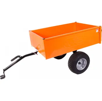 Zahradní vozík TRVMS Vozík za traktor -ORANŽOVÁ