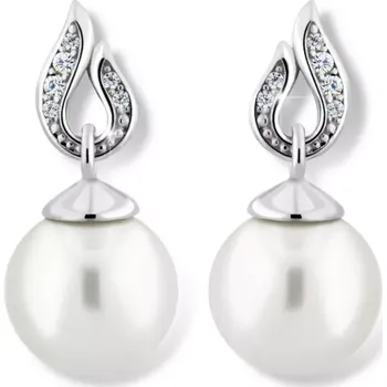 Náušnice Dámské náušnice bílé zlato 585 perly visací 52GZ-3125B