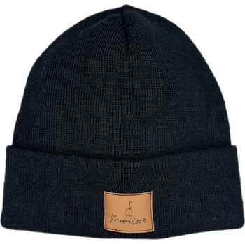 Čepice Mimilove Vlněná čepice MERINO pro větší děti a dospělé Černá