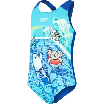 Dívčí plavky Speedo One Piece Swimsuit Blue/Blue 6-9 měsíců