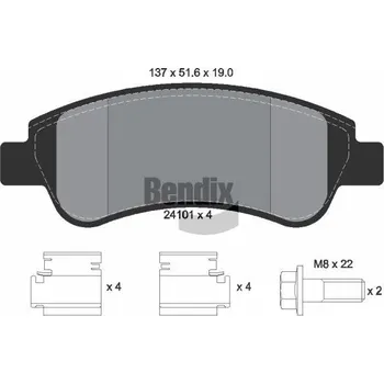 Brzdová destička Sada brzdových destiček, kotoučová brzda BENDIX Braking BPD1041