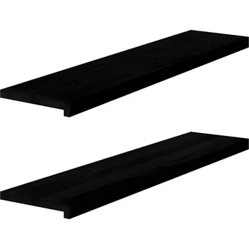 Nášlap na schod Okenní parapety 2ks tmavě hnědé 110x25x2 cm masivní dub Hnědá 4009185