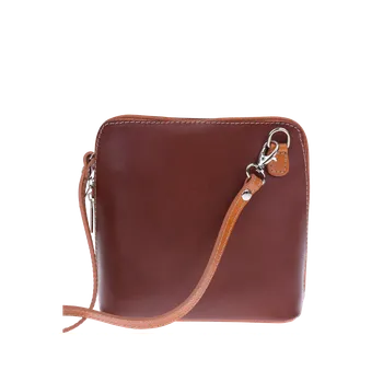 Kabelka NovaKabelka.cz Kožená italská crossbody kabelka Grana Marrone Scura Camel