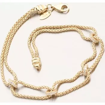 Náramek Dámský náramek žluté zlato 585 zirkon 144P-141216 délka 19 cm