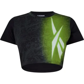 Dámské tričko Reebok Cropped Short-Sleeve Performance Gym Top Black/Yellow L