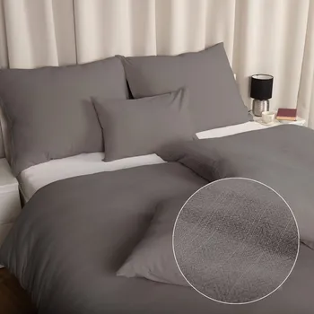 Povlečení Lněné ložní povlečení LEN-014 Kamenná šedá - prodloužené 140x220 cm