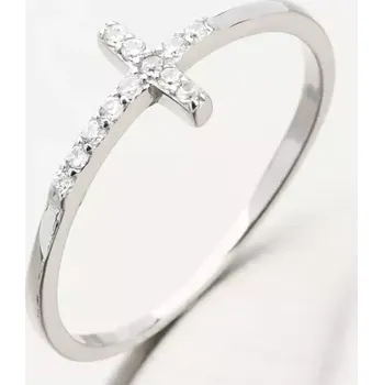 Prsten Dámský prsten stříbro 925 zirkon křížkem GST-11395 velikost 62