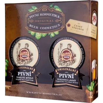 Kosmetická sada Dárková sada 500 ml - Pivní tekuté mýdlo a Pivní olejová lázeň
