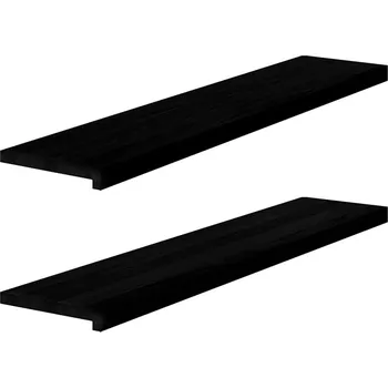 Nášlap na schod Okenní parapety 2ks tmavě hnědé 120x25x2 cm masivní dub Hnědá 4009186