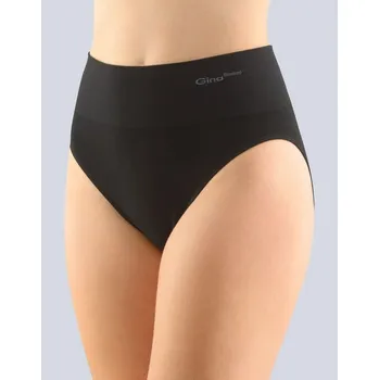 Dámské oblečení GINA dámské kalhotky klasické se širokým bokem, širší bok, bezešvé, jednobarevné Bamboo PureLine 00035P černá S/M