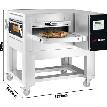 Pec na pizzu G.Gastro Elektrická průchozí pec - 1850x2540mm - digitální - šířka pásu: 1000m - vč. podstavce